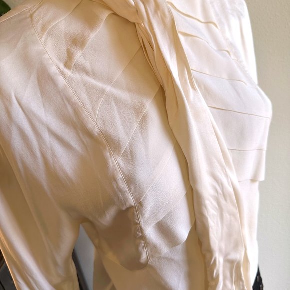 Vintage Couture Ted Lapidus Ivory Silk Shirt - Picture 4 of 9